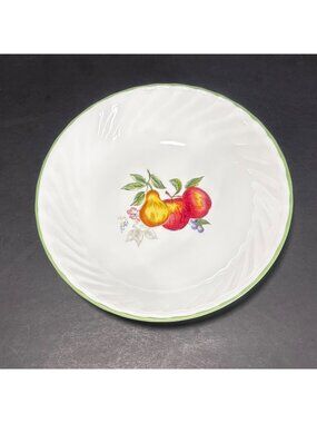 Corelle By Corning Chutney Pasta Bowl With Fruit Design & Green Rim VTG 05